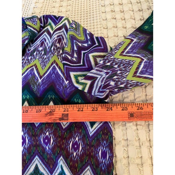 Cato Blouse Plus Size XL purple Green Pattern Flowy High Low Casual Flattering - Picture 8 of 11